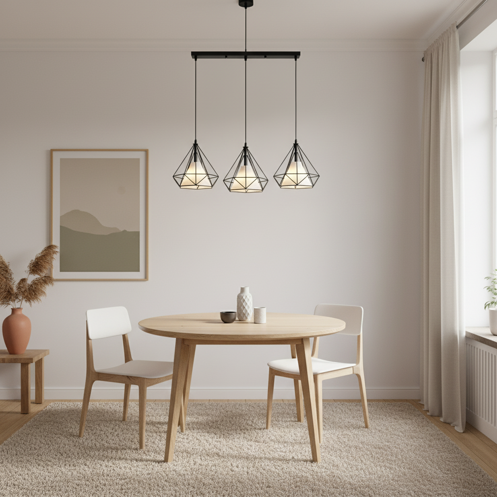 Vintage Wrought Iron Pendant Light Fixture